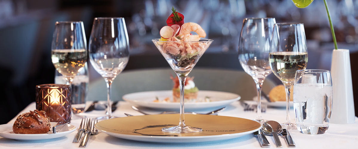 Prawn cocktail served in the Delta speciality restaurant on Spirit of the Danube